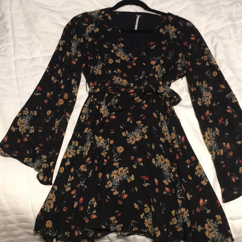Long sleeve flowered dress